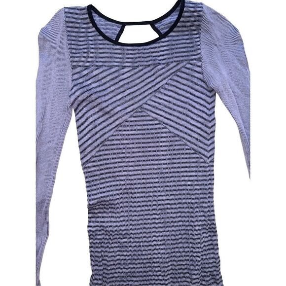 Free People Intimately Purple/Black Stripe Longsleeve BodyCon Dress XS/S - Picture 5 of 6